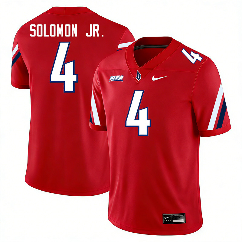 Duquesne Dukes #4 Shawn Solomon Jr. College Football Jerseys,Uniforms Stitched-Red